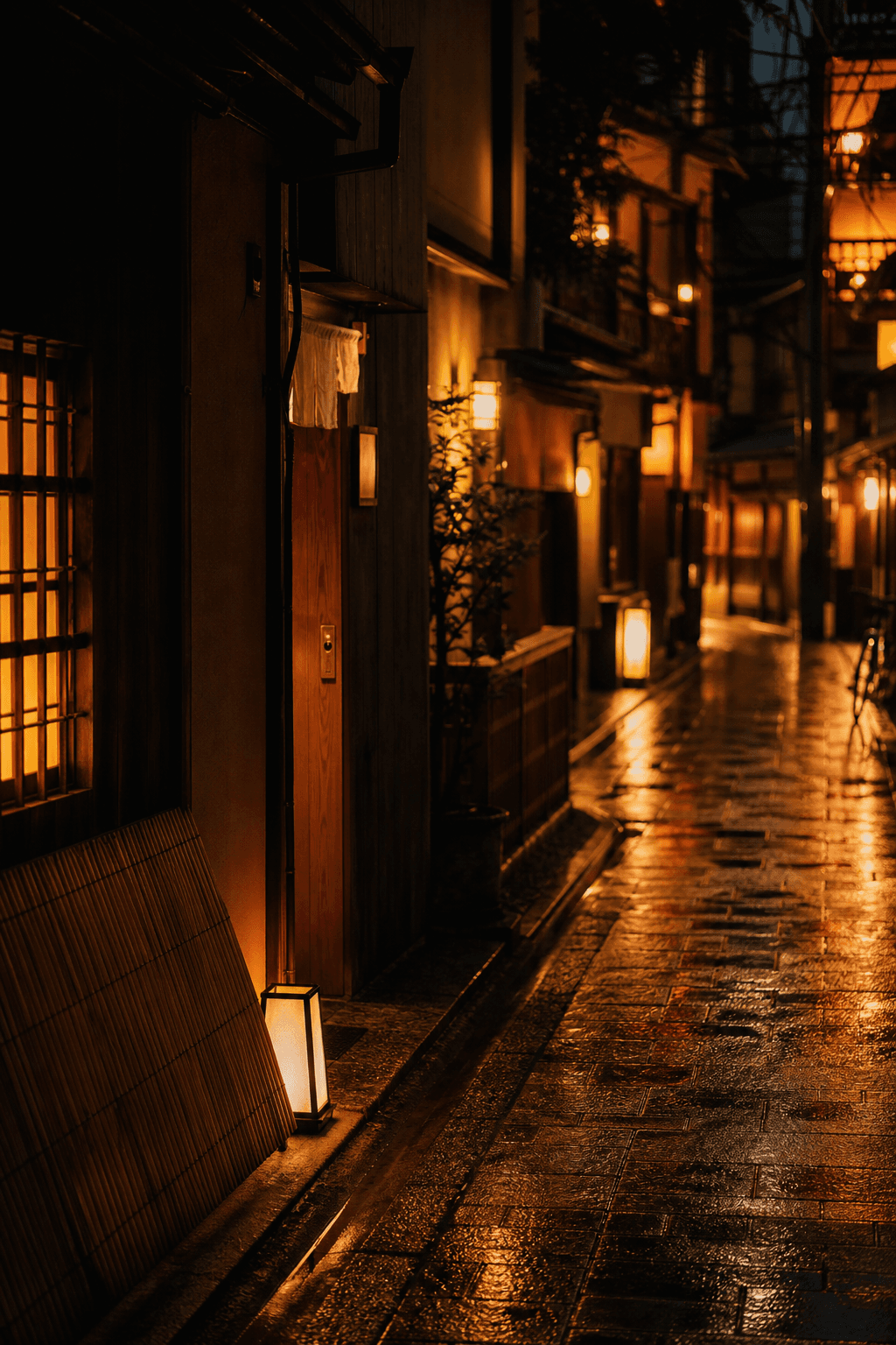 Atmospheric night street scene